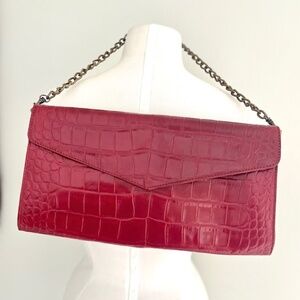 Michael Rome Red Leather Crocodile embossed Leather. Vintage